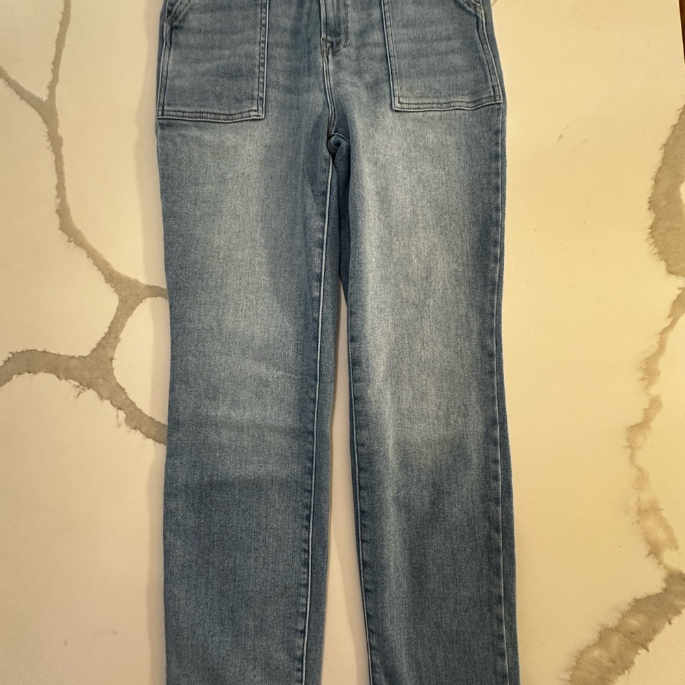 Anthro Good American Fit For Success Jumpsuit Blue Denim 274 - Picture 6 of 8